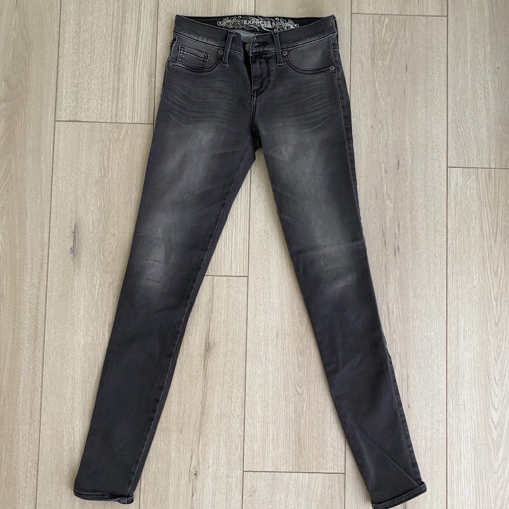 Express Black Jean Leggings Regular Fit Low Rise Size 24